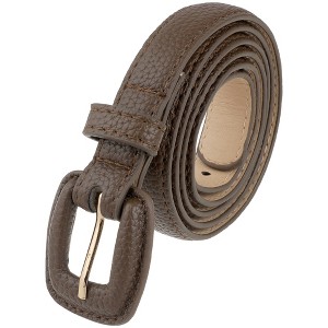 INSPIRE CHIC Womens 0.7" Width Textured Faux Leather Waist Belts 1Pc - 1 of 4