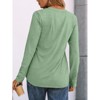 Women's 2025 Fall Long Sleeve Henley Top Dressy Casual V-Neck Blouse Trendy Loose Fit Button Up Shirts Cute T-Shirt - 4 of 4