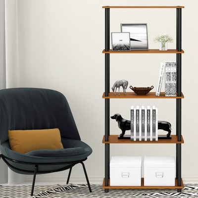 Columbia Walnut and Black 3-Tier TV Stand for 45" TVs