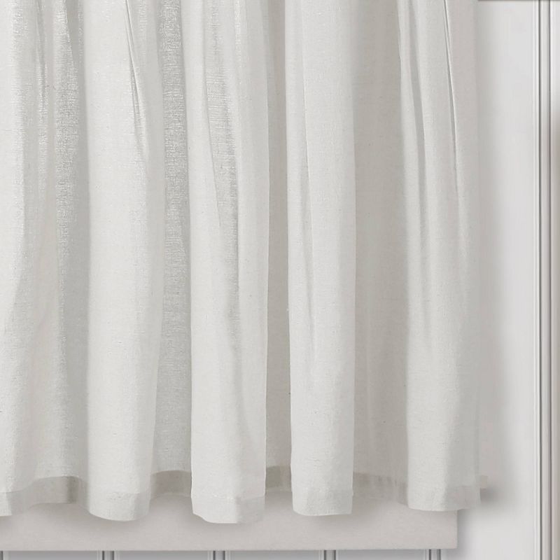 Set of 2 Farmhouse Linen Button Kitchen Curtain Tiers - Lush Décor, 5 of 8