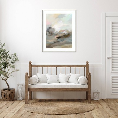 Farm in April 33" x 41" Framed Impressionist Landscape Print