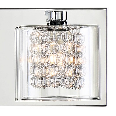 Coco Chrome 25.59" Modern 3-Light Bathroom Vanity Light with Crystal Beads