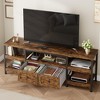 Modern TV Stand with 2 Fabric Drawers, Wooden Entertainment Center with Open Shelves, Media Console Cabinet for Living Room Bedroom - 2 of 4