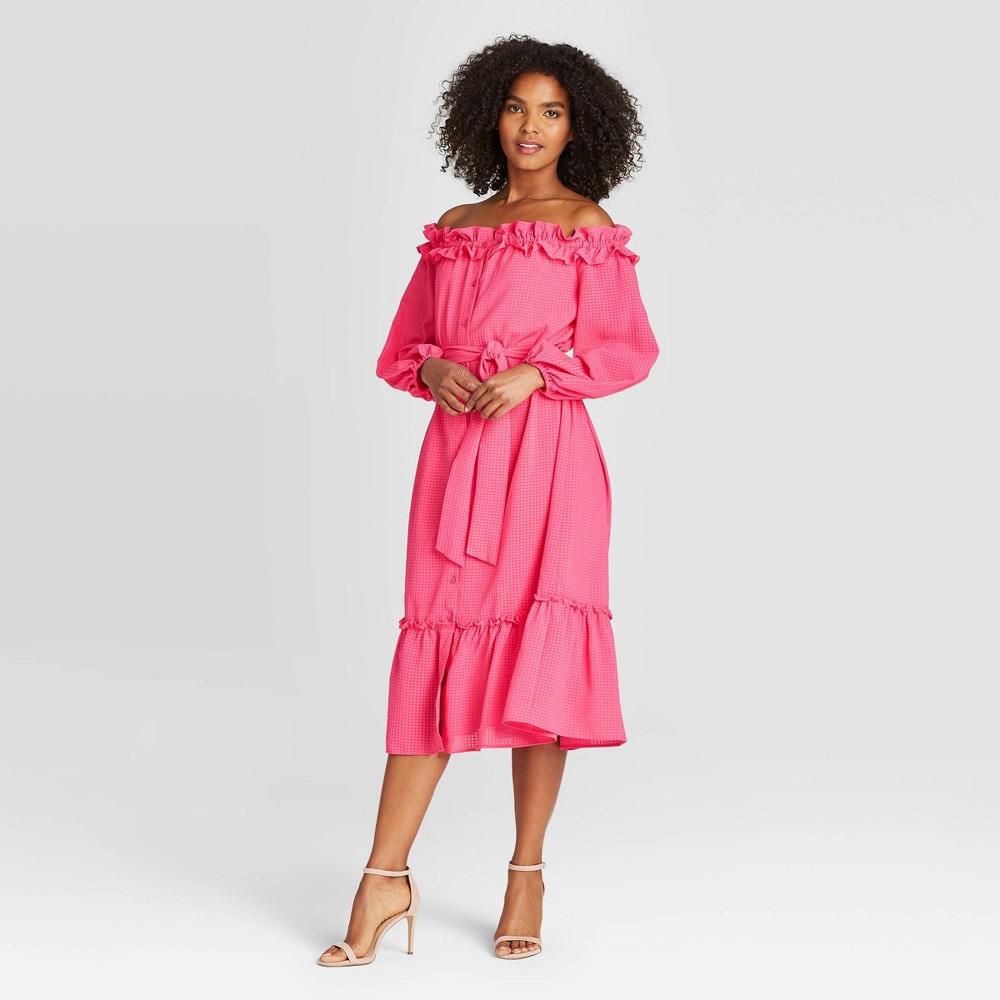 Women's Puff Long Sleeve Dress - Who What Wear Pink M was $39.99 now $27.99 (30.0% off)