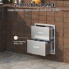 VEVOR Outdoor Kitchen Drawers 18W x 20.6H x 12.7D Inch, Flush Mount Double BBQ Drawers Stainless Steel with Handle, BBQ Island Drawers,Silver - 4 of 4