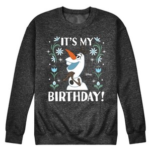 Men's - Disney - Olaf It's My Birthday Graphic Fleece Sweatshirt - 1 of 4