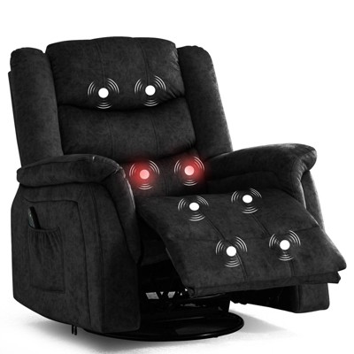 Comhoma Recliner Chair With Heat And Massage 360 Degree Swivel Fabric ...