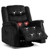 COMHOMA Recliner Chair with Heat and Massage 360 Degree Swivel Fabric Rocking Recliner Black - 2 of 4