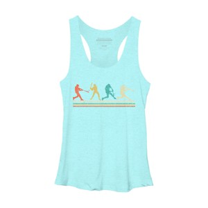 Women's Design By Humans Vintage Distressed Baseball Swing By LuckyCharm99 Racerback Tank Top - 1 of 2