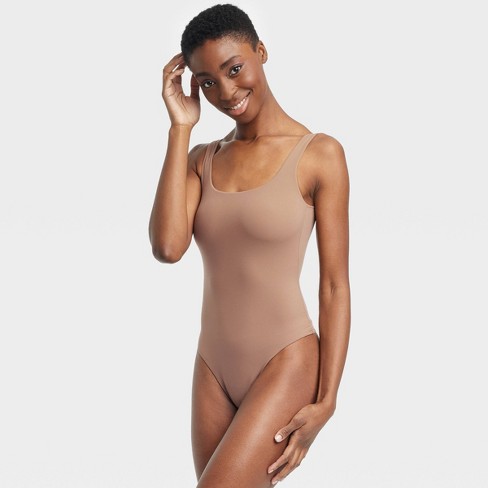 Women's Stretch Tank Bodysuit - Auden™ Brown Xl : Target