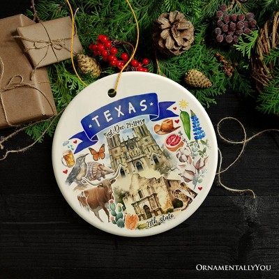 Artistic Texas State Themes and Landmarks Christmas Ornament| OrnamentallyYou