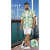HAPPY BAY Mens Hawaiian Short Sleeve Button Down Shirt Men's Tropical Shirts Linen Effect Vacation Summer Party Caribbean Shirts for Men - 2 of 4