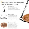Sunnydaze Outdoor Hand-Hammered Hanging Bird Bath or Bird Feeder with Detachable Bowl and Hanging Chain - Copper - 17.5" - 3 of 4