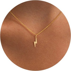 Gold Symbol Necklace for Women, 14K Gold Plated Infinity Star Evil Eye & Cross - 1 of 4