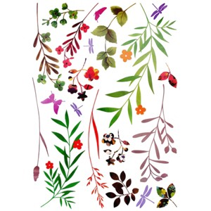 Slickblue Palms & Flowers Large Wall Decals 19.5"x27.0" – Tropical Vinyl Stickers for Living Room & Bedroom - 1 of 3