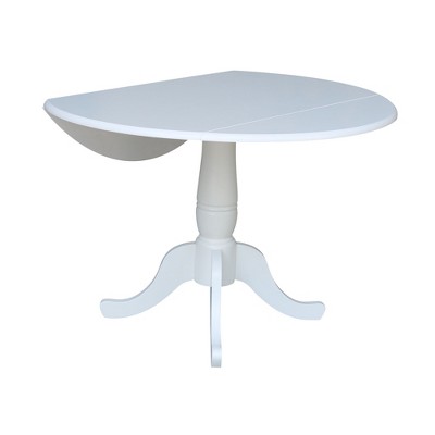 White Round Extendable Solid Wood Dining Table