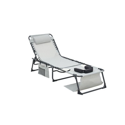 2 Pack Face Down Chaise Lounge Chair 5-Position Adjustable Foldable Tanning Chair with Arm Holes, Outdoor Recliner Chair