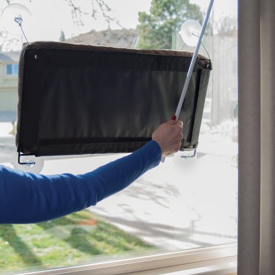 Medium Chocolate EZ Mount Kitty Sill Deluxe with Bolster Bed