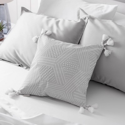 Piper Beaded Throw Pillow Cover Gray - Martha Stewart