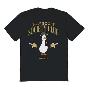 Rerun Island Men's Silly Goose Society Club Short Sleeve Graphic Cotton T-Shirt - Black XL - 1 of 4