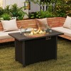 Tangkula 42 Inch Patio Rattan Propane Fire Pit Propane Gas Fire Pit Table w/ Wind Guard - 2 of 4