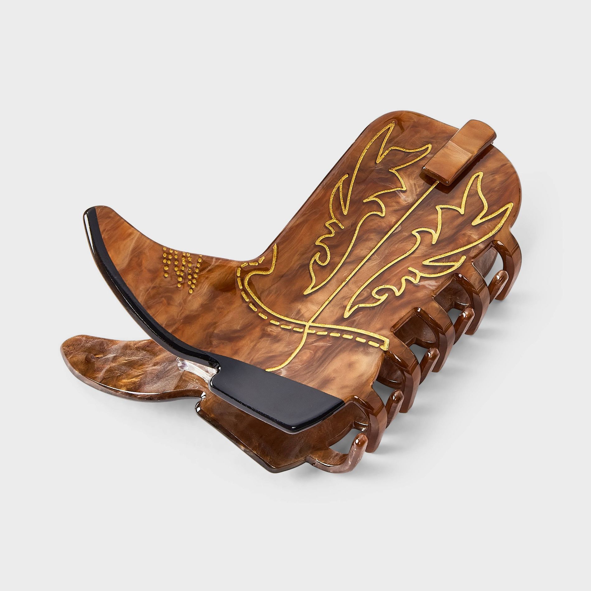 Cow girl Boots Claw Hair Clip - A New Day™ Brown