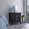 Vynxaria Classic 2-Drawer Nightstand with Button Knob Handles, Wooden Legs, Laminated Particle Board, Easy Assembly - 2 of 4