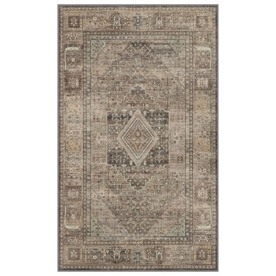 Abynow Medallion Diamond Distressed Rustic Indoor Area Rug