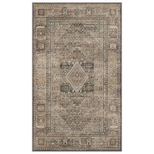 Abynow Medallion Diamond Distressed Rustic Indoor Area Rug - 1 of 4