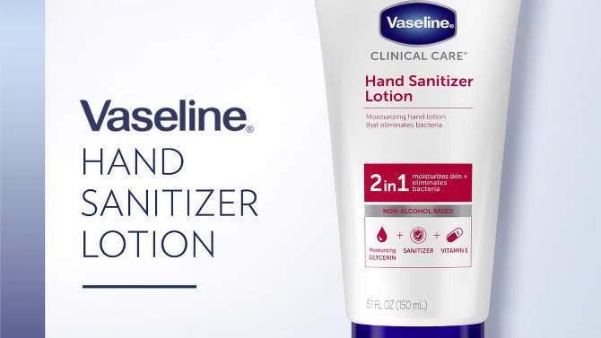 Vaseline 2-in-1 Hand Sanitizer Lotion - Unscented - 5.1 fl oz, 2 of 9, play video