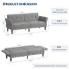 89 Inch Futon Sofa Bed, Modern Sleeper Couch with Adjustable Backrest & Armrest, Convertible Futon Couch for Living Room, Bedroom, Apartments - 2 of 4