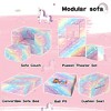 Hooseng Toddler Couch, 3 in 1 Glow Modular Kids Play Couch Sofa, Toddler Fold Out Couch for Playroom, Convertible Play Foam Couch for Boys & Girls - 4 of 4