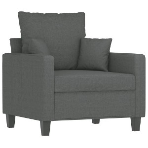 vidaXL Dark Gray Sofa Chair, 1-Seater Modern Design Armchair - Comfortable Fabric Material, Metal Frame - Ideal for Living Room, Bedroom, Office - 1 of 4