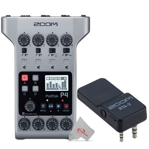 Zoom PodTrak P4 Portable Multitrack Podcast Recorder + ZOOM BTA-2