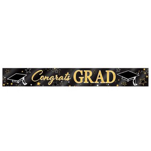 Beistle Metallic Congrats Grad Banner, 7.5" x 5', (2/Pkg) Multicolored - 1 of 4