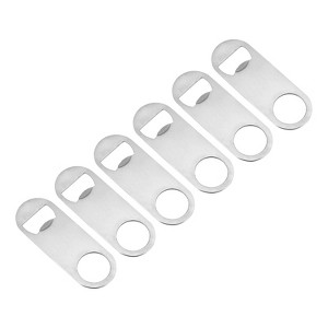Unique Bargains Stainless Steel Flat Bottle Opener with Coated Handle for Bar Party 6 Pcs - 1 of 4