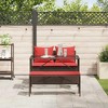 vidaXL 3 Piece Patio Dining Set with Cushions Brown Poly Rattan - 3 of 4