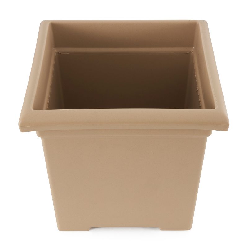 HC Companies ROS15500A34 13.25 Inch Deep by 15.5 Inch Wide Outdoor Square Accent Planter for Flowers, Vegetables, and Succulents, Sandstone Tan, 5 of 8