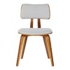 FurniFact,Mid-Century Walnut Dining Chair with Gray Fabric and Butterfly Design - 2 of 4