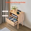 VEVOR Rattan Nightstand, Boho Bedside Table with Drawer Open Shelf, Rattan End Table Wooden Nightstand with Solid Wood Legs, Natural - 4 of 4