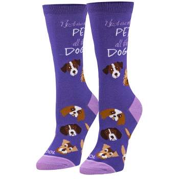 Cool Socks, Pet All The Dogs, Funny Novelty Socks, Medium