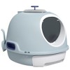 FURNIinspire Pet Training Pads And Potties Covered Litter Box Pet Kitten Litter Box With Scoop, Skylight, Easy To Clean, Blue, 18.5"*21.75"*17.25" - 2 of 4