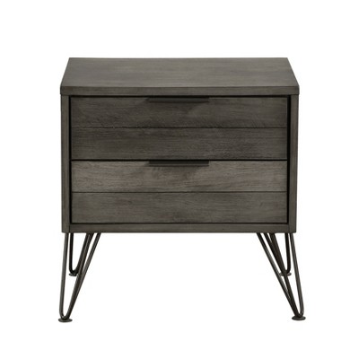 NicBex Nightstand with 2 Drawers,1pc Side Table with Storage Space and Metal Handle,Modern Bedside Table for Bedroom,Living Room