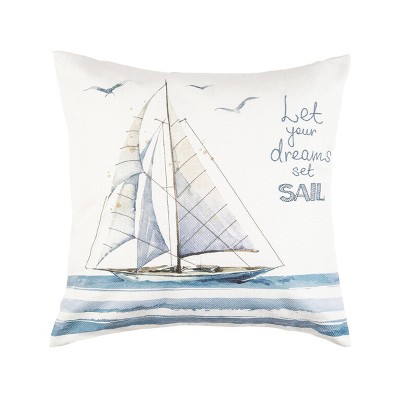 C&F Home 18" x 18" Let Your Dreams Set Sail Embroidered Throw Pillow