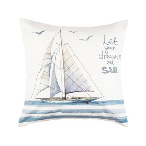 C&F Home 18" x 18" Let Your Dreams Set Sail Embroidered Throw Pillow - 1 of 4