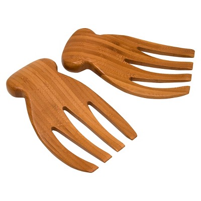 Lipper Bamboo Salad Hands With Knob Handles