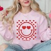 Simply Sage Market S.W.Smiley Smiley Face Hearts Sweatshirt - S - Light Pink - 2 of 4