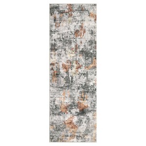 Modern Abstract Runner Rug, Washable Runner Non-Slip Soft Hallway Rug Runner Faux Wool Carpet for Entryway Bedroom Laundry Room, 2'x6', Gray - 1 of 4