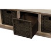 NicBex Shoe Rack Bench Shoe Storage Organizer Rustic Storage Bench with 3 Removable Rattan Basket for Entryway Bedroom, Blue - 3 of 4