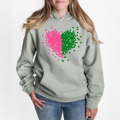 Simply Sage Market Women's Graphic Hoodie Pink and Green Heart